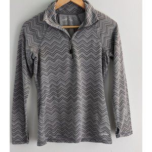 Eddie Bauer Half Zip Pullover Mock Neck Sweater Gray Athletic Medium